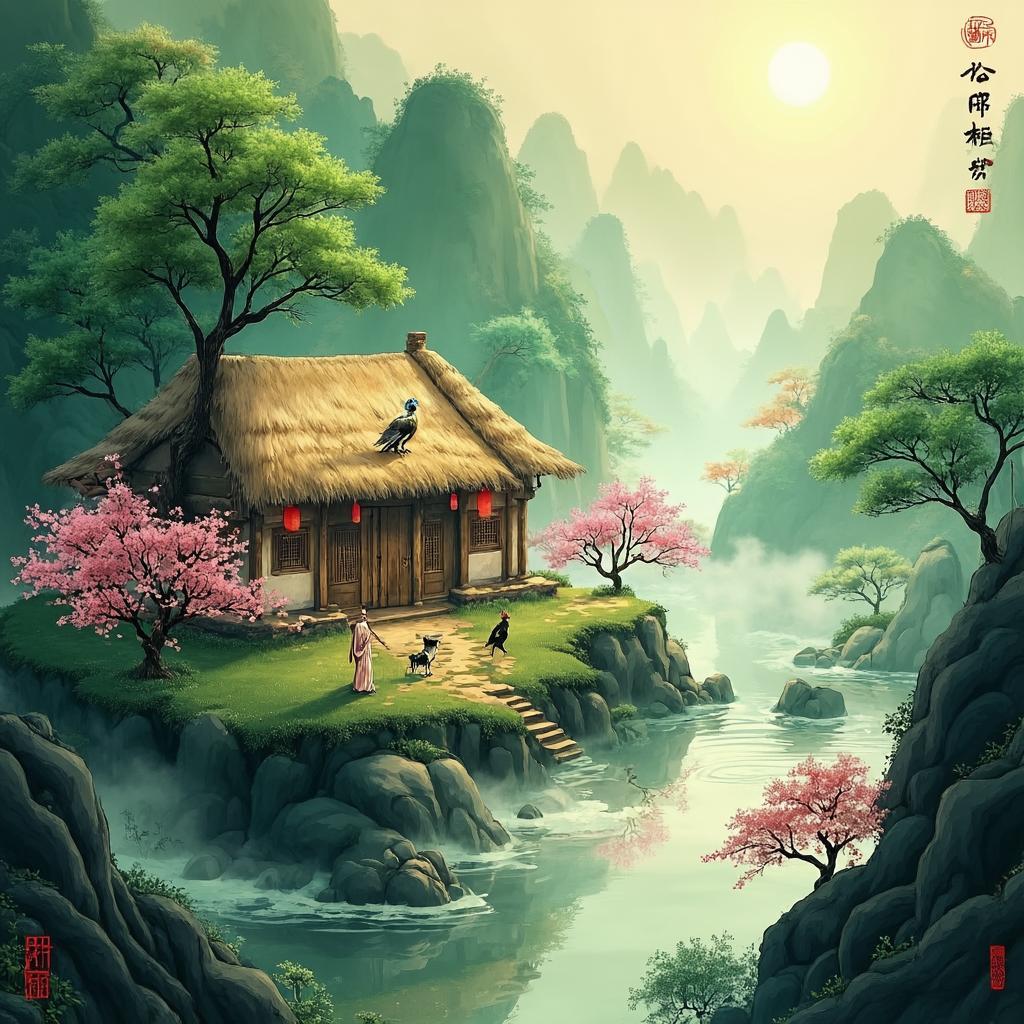 归园田居·其一 - 诗意画境