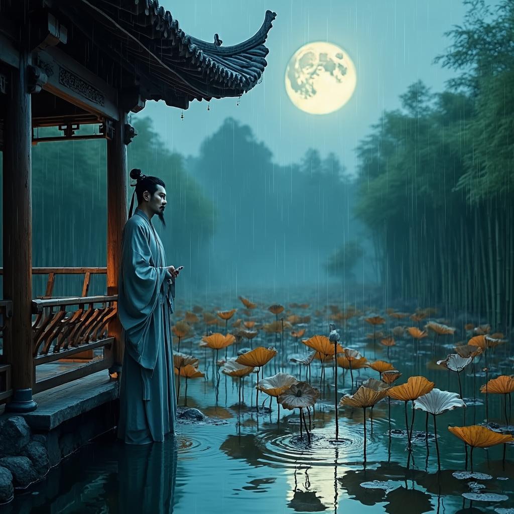 秋夜即事 - 诗意画境