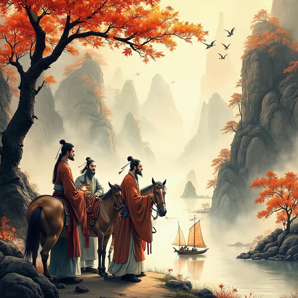 送李少府贬峡中王少府贬长沙 - 诗意画境